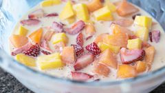 Fruit salad with milk