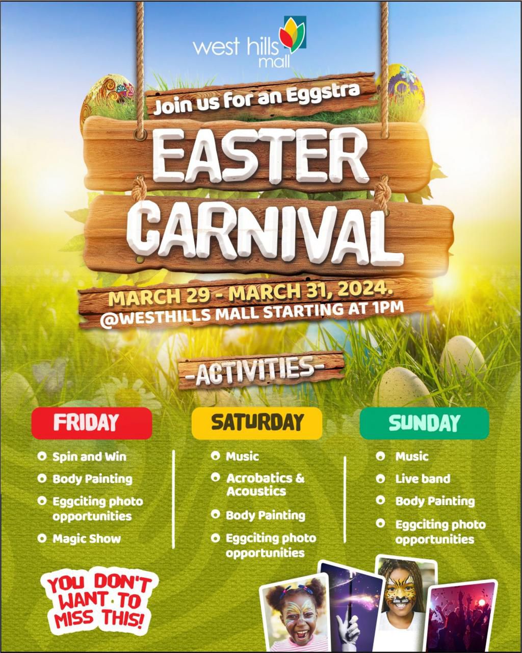 West Hills Mall Easter Carnival 2024: A three-day extravaganza of fun, rewards, & entertainment