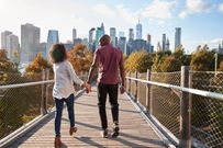 young couple walking