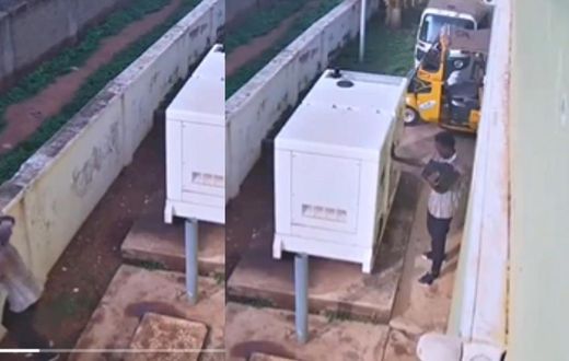CCTV shows thief stealing Genset battery from workplace power plant