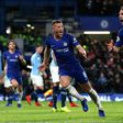 Chelsea's David Luiz (right) celebrates scoring in a 2-0 win over Manchester City on Saturday