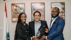 Hon. Zino Lexili Ogazi, Prince David Osei, and Maher Kheir