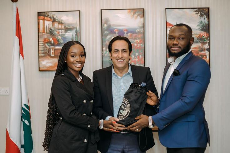 Hon. Zino Lexili Ogazi, Prince David Osei, and Maher Kheir