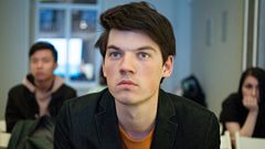 man worried nervous thinking listening