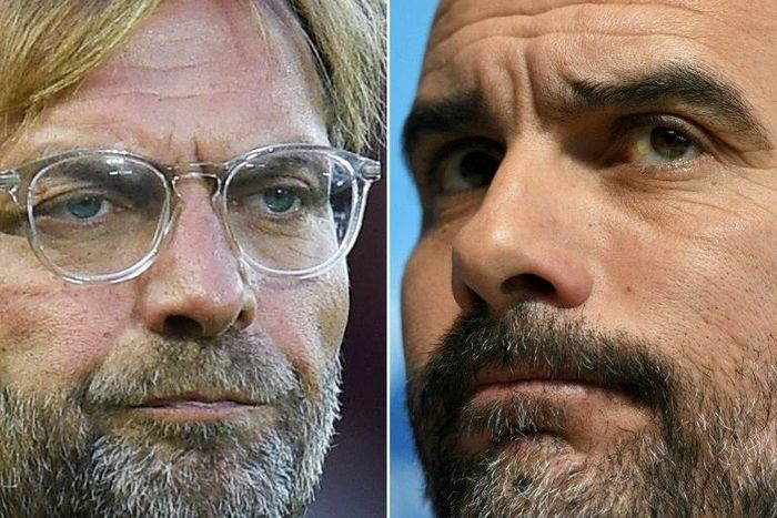 Liverpool manager Jurgen Klopp (left) and Manchester City boss Pep Guardiola are battling it out for the Premier League title