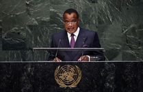 Congo's President Denis Sassou Nguesso addresses the 69th United Nations General Assembly at the United Nations Headquarters in New York, September 26, 2014. REUTERS/Mike Segar