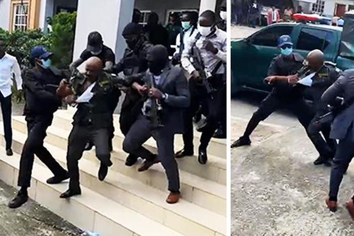 DSS operatives and prison officials fight over Godwin Emefiele's custody. [Channels TV]