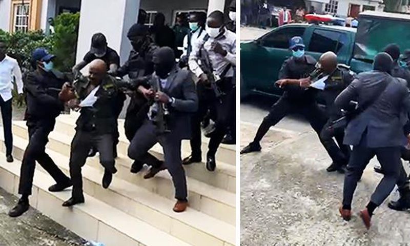 DSS operatives and prison officials fight over Godwin Emefiele's custody. [Channels TV]