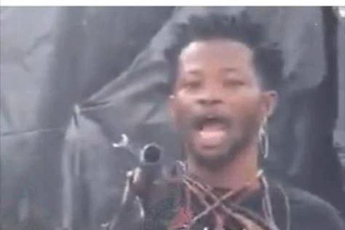 Suspect brandishing weapon