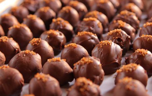 Salted chocolate truffles