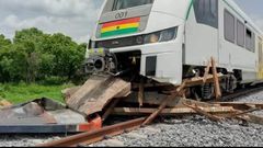 The train involved in the accident during the test run.