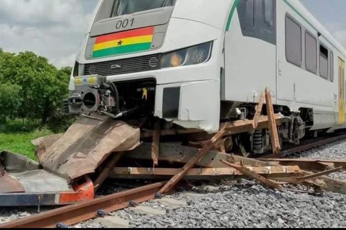 The train involved in the accident during the test run.