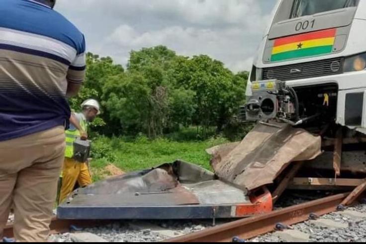 The train involved in the accident during the test run.