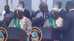 Newly elected Liberian President, Joseph Boakai, 79, falls sick during speech, whisked off podium