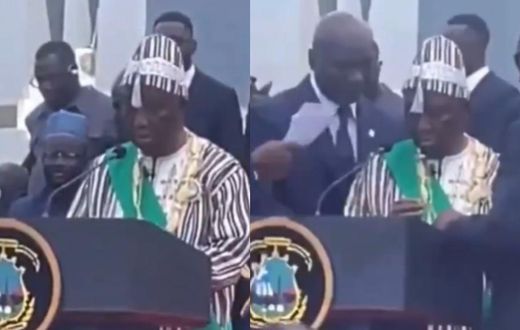 Newly elected Liberian President, Joseph Boakai, 79, falls sick during speech, whisked off podium