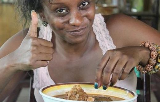 Lady eating with her hands