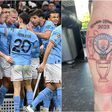 Man City fan tattoos Champions League trophy on leg in anticipation of treble
