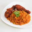 Jollof rice is usually served with chicken