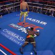Ghanaian boxer who trended for assaulting football fan knocked out by Ukrainian opponent