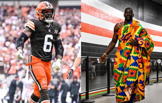 NFL star Jeremiah Owusu-Koramoah reps Ghana at season opener with elegant Kente