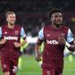 Mohammed Kudus reacts to his breathtaking goal against Arsenal in Carabao Cup