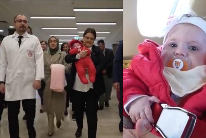 Emotional moment mother and 3-month-old baby separated by Turkey earthquake finally meet