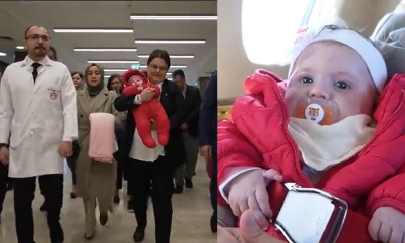 Emotional moment mother and 3-month-old baby separated by Turkey earthquake finally meet