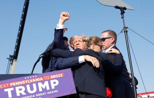 Donald Trump said he was struck in the ear when a shooter opened fire during a campaign rally in Butler, Pennsylvania, on Saturday