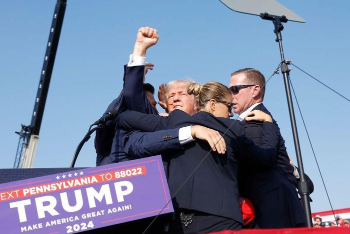 Donald Trump said he was struck in the ear when a shooter opened fire during a campaign rally in Butler, Pennsylvania, on Saturday