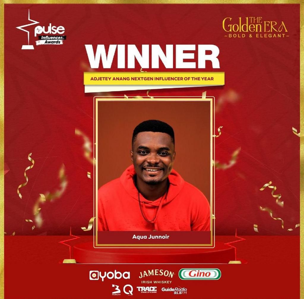 Aqua Junnior wins Adjetey Anang NextGen Influencer of the Year Award