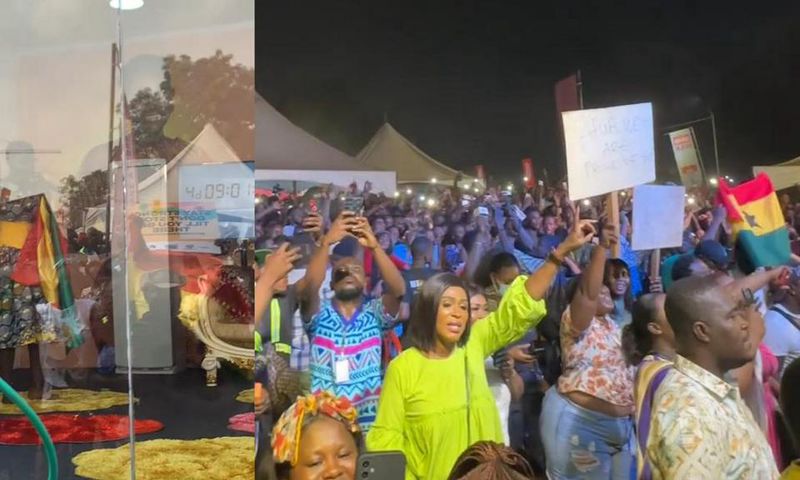 Excitement as Afua Asantewaa hits 105 hours sing-a-thon record (VIDEO)