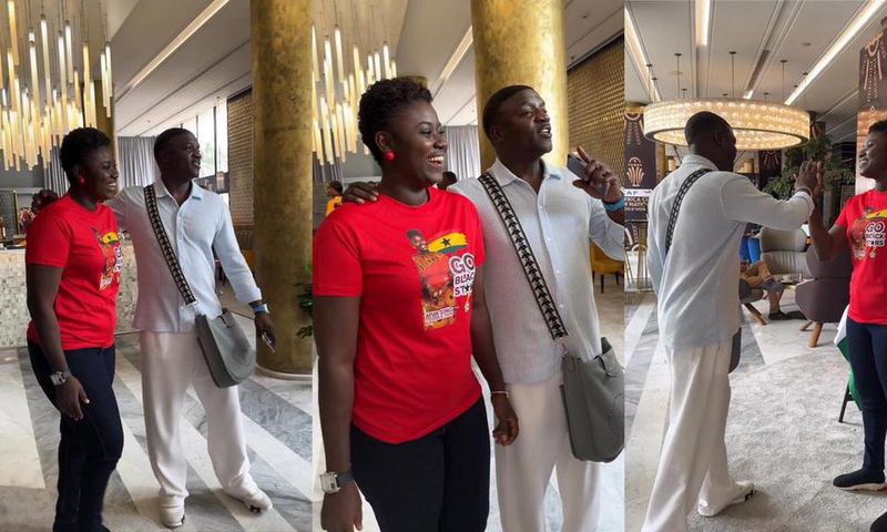 Akon amazed by Afua Asantewaa's sing-a-thon as they meet in Ivory Coast (VIDEO)