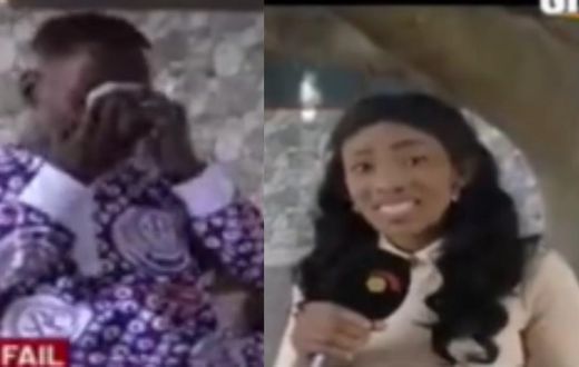 Portia Gabor sadly ends interview with man who falls, hits head against wall to speak