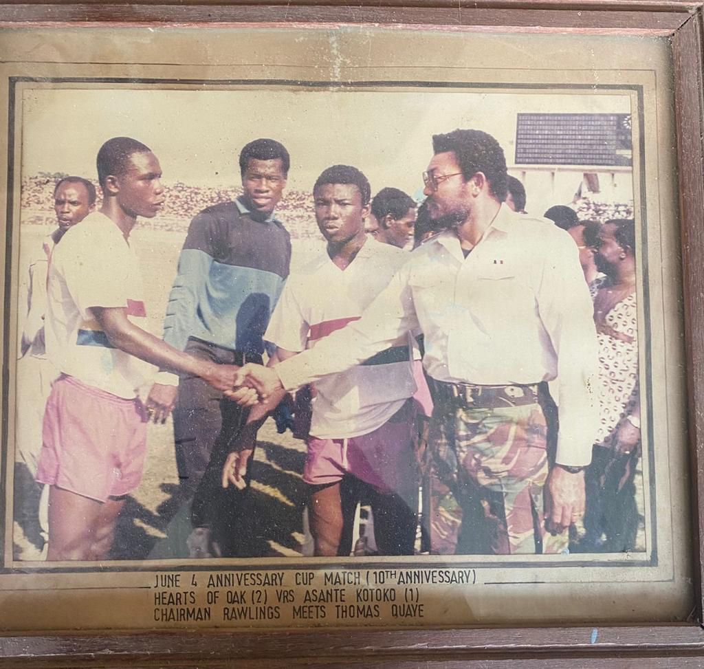 Thomas Quaye with former Ghana president JJ Rawlings