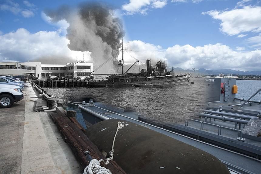 The Navy made incredible photos to show present-day Pearl Harbor compared with the day of the attack