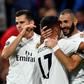 Karim Benzema (R) hit the opener for Real Madrid on their way to a crucial 2-1 Champions League win over Viktoria Plzen
