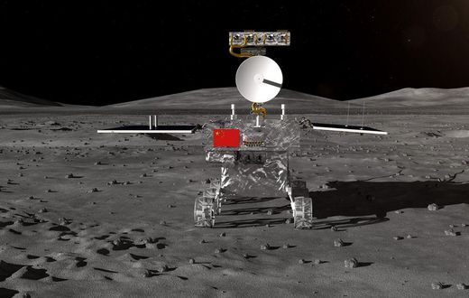 chang e 4 moon lunar rover front china chinese flag casc