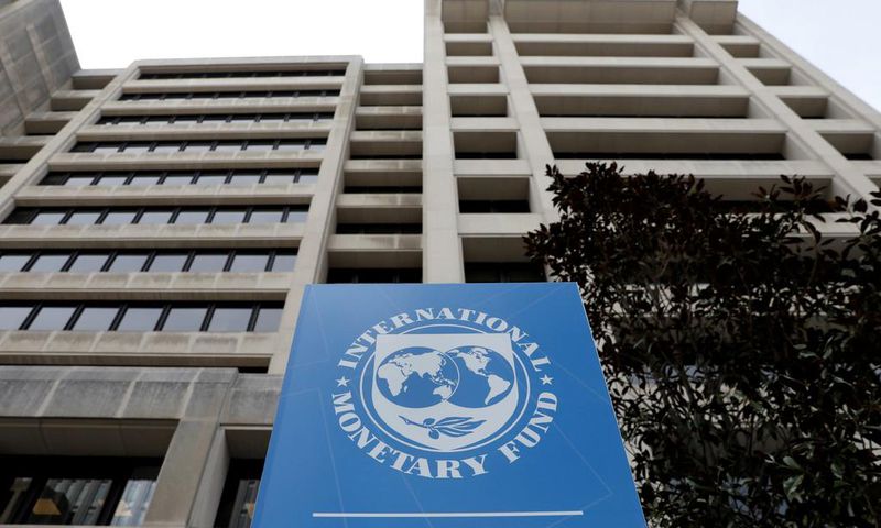 FILE PHOTO: The International Monetary Fund (IMF) headquarters building is seen ahead of the IMF/World Bank spring meetings in Washington, U.S., April 8, 2019. REUTERS/Yuri Gripas/File Photo