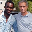 Michael Essien with Jose Mourinho