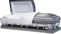 A metallic casket