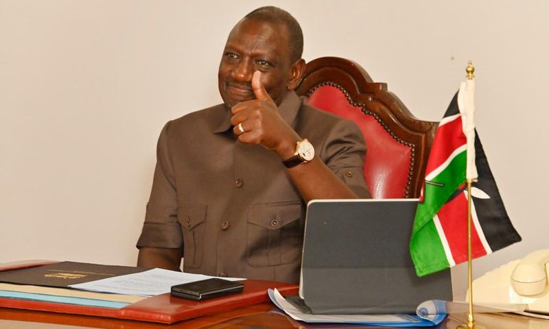 President William Ruto in a virtual meeting with TikTok CEO Shou Zi Chew