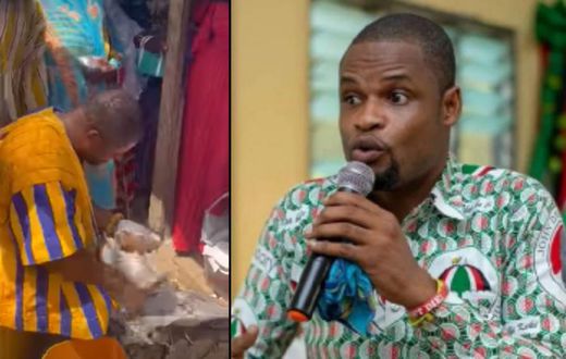 NDC parliamentary candidate peels cassava for women to beg for votes
