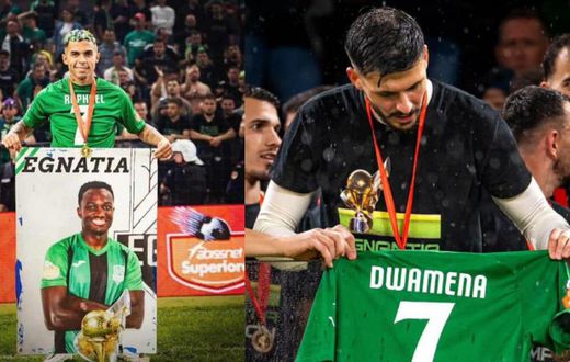 Raphael Dwamena: Albanian club Egnatia pay tribute to late Ghana striker after winning league