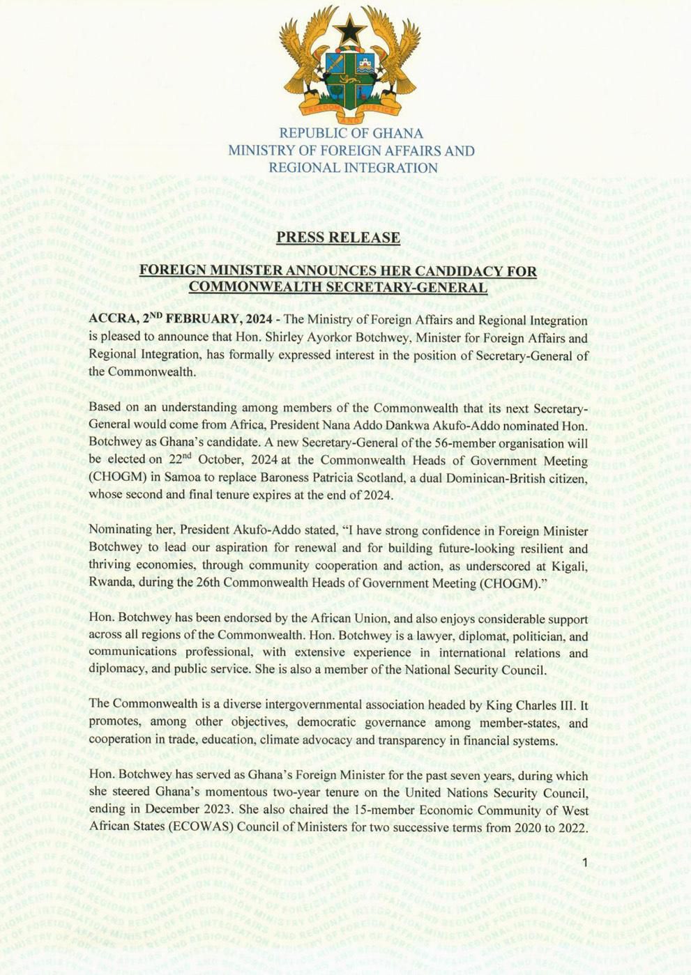 Ministry of Foreign Affairs