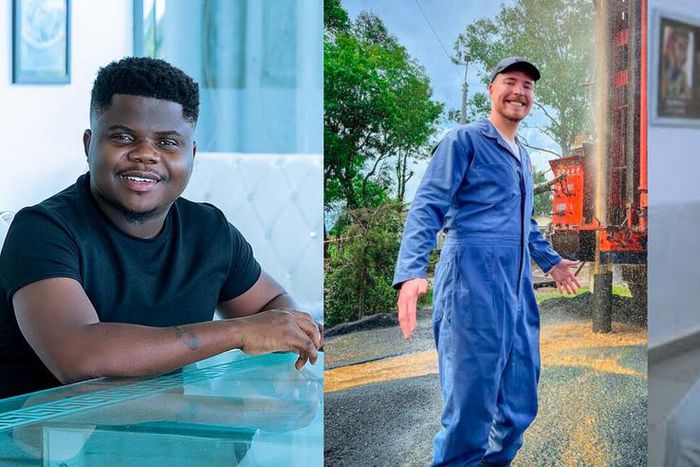 YouTubers MrBeast, Wode Maya and Kwadwo Sheldon