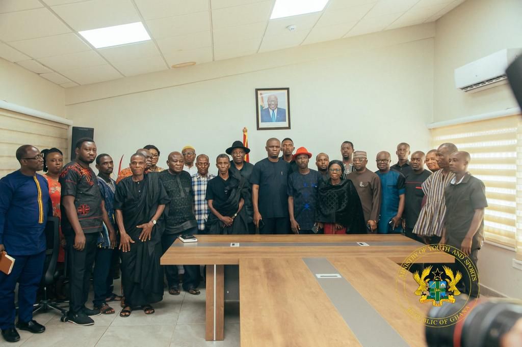 Christian Atsu's family with Minister of Sports