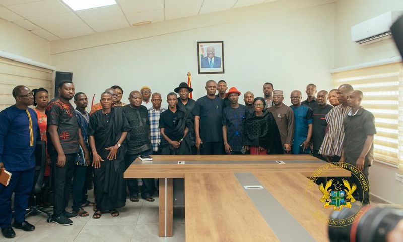 Christian Atsu's family with Minister of Sports