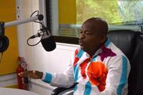 Radio and Television personality, Kwame Dzokoto in a studio