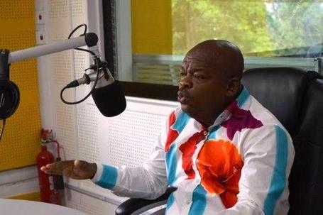 Radio and Television personality, Kwame Dzokoto in a studio