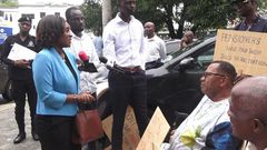 Abena-Osei-Asare speaking to the pensioners